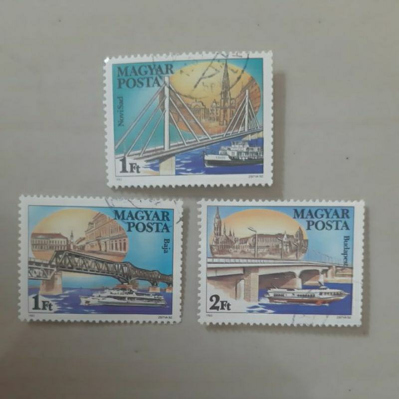 

Perangko Magyar Posta 1985 seri jembatan set 3 prangko