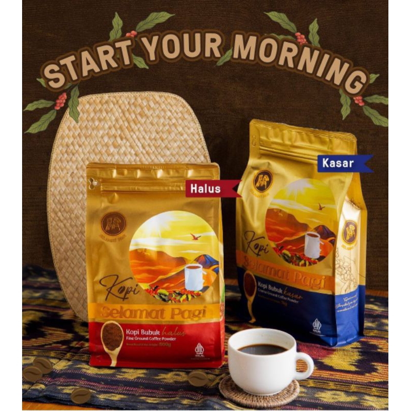 

Kopi Selamat Pagi Kopi Bubuk Halus / Bubuk Kasar Good Morning Coffee Robusta Bean