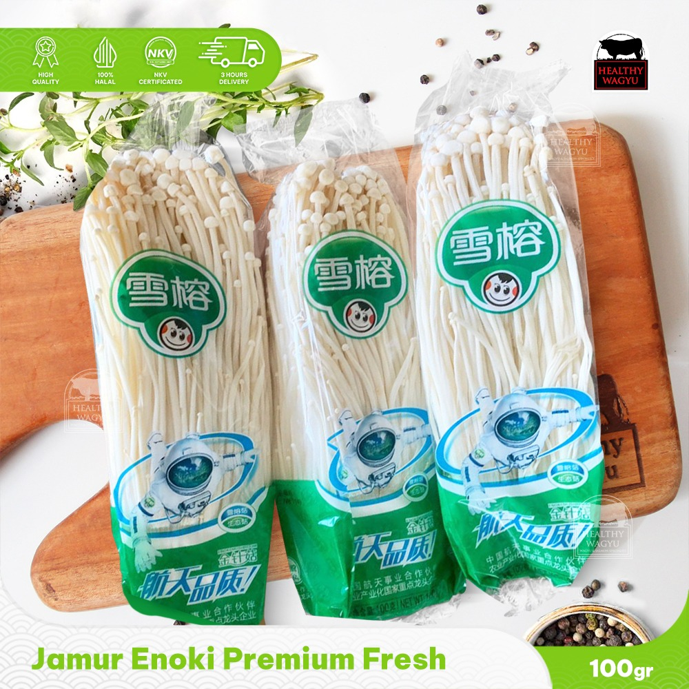 

Jamur Enoki Premium Quality Fresh Halal 100gr Healthy Wagyu