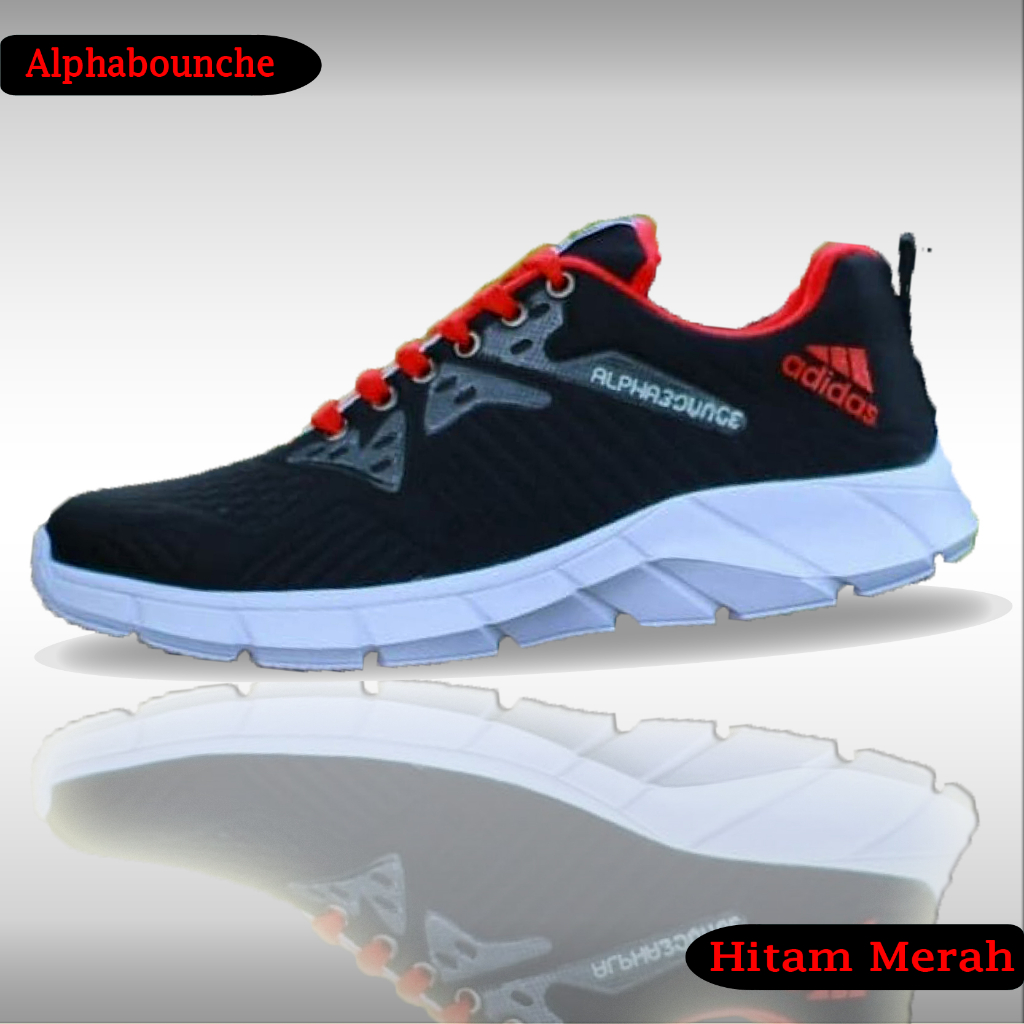 Sepatu sneakers pria wanita alpabon hitam