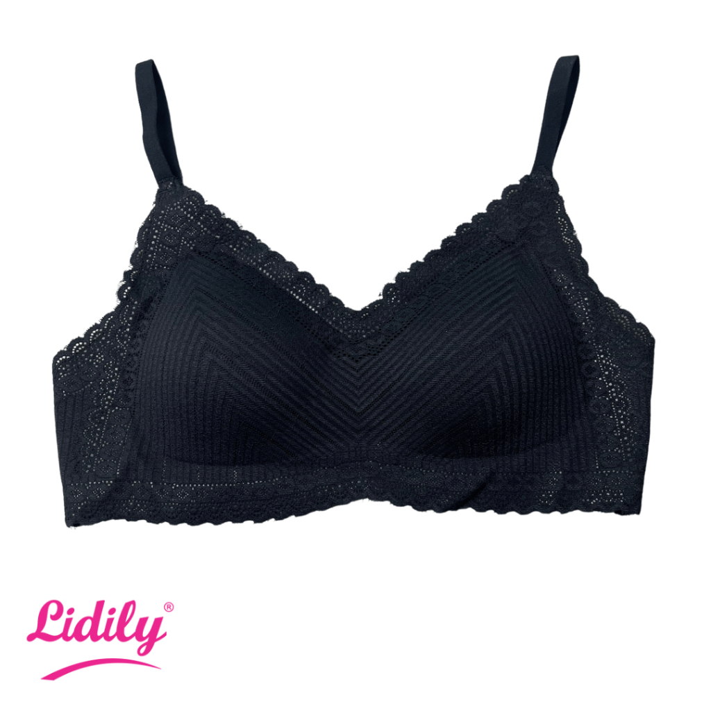 Lidily - [PRODUCT EXCLUSIVE] Bralette Seamless Mix Renda| BH Wanita dengan Kait Belakang | BH Kemben