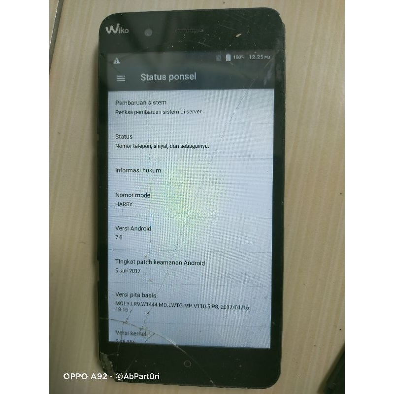 mesin lcd wiko harry