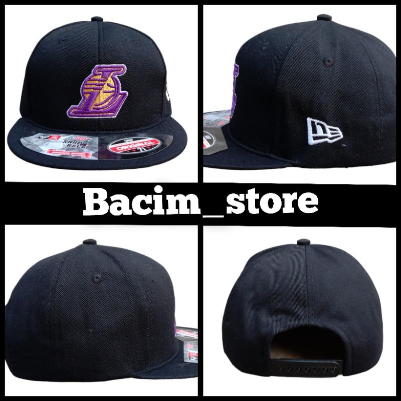 Topi Snapback Bordir/Topi Hip-hop Lakers Yellow/Topi Inisial (L)