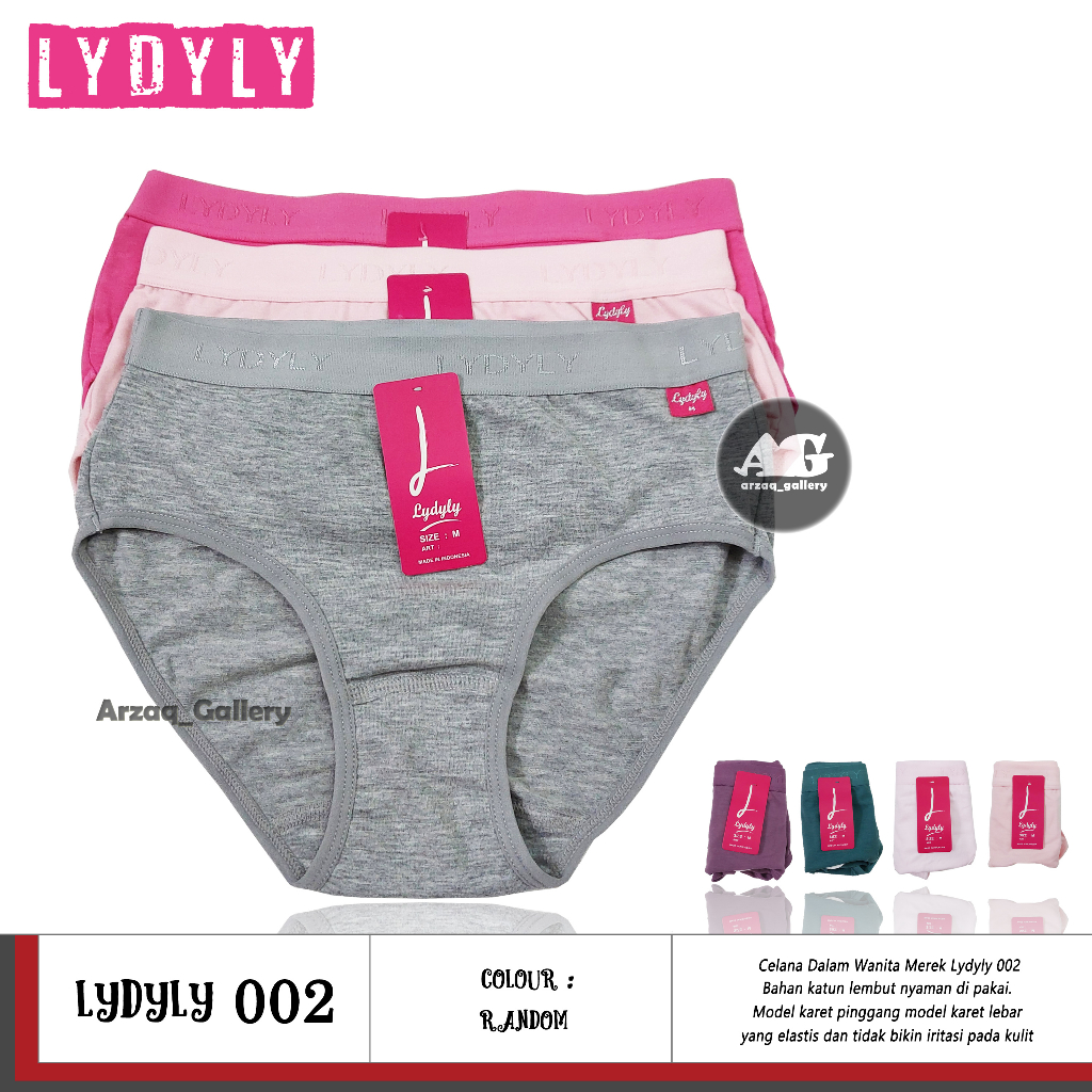 [  3pc ] Cd Lydyly 002 | Celana Dalam Wanita Karet Lebar | Cd wanita | Grosir Pakaian Dalam/ Arzaq g