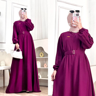 Misella Gamis Bahan Polo Linen Pakaian Wanita Dress Muslim