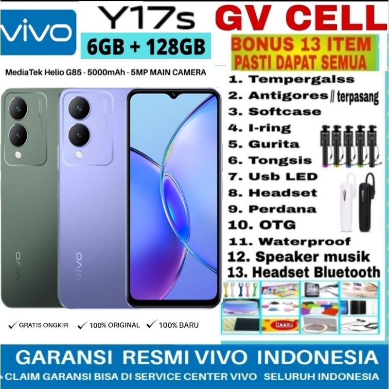 VIVO Y17S 6/128GB &amp; 4/64 GB RAM 6GB ROM 128GB GARANSI RESMI VIVO