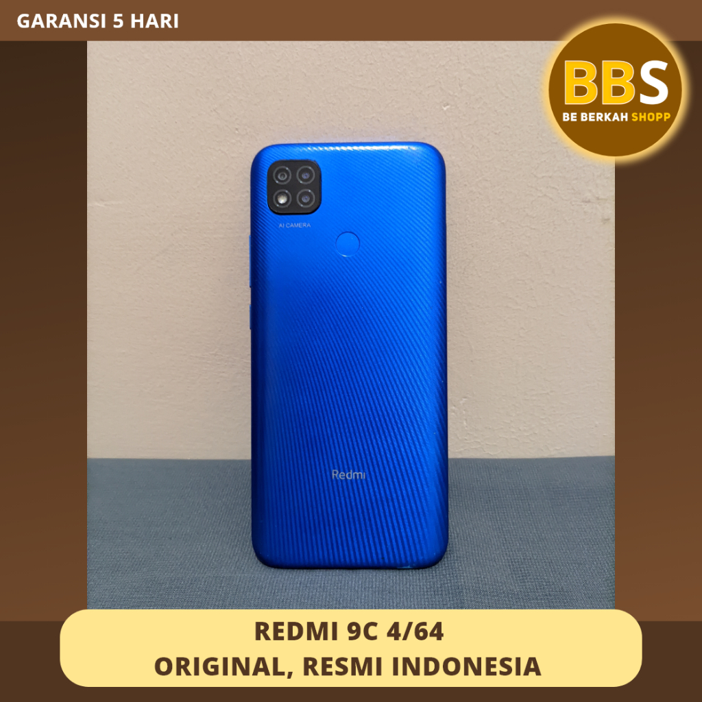 Hp Second REDMI 9C 4/64, Original, Resmi Indonesia, Bekas
