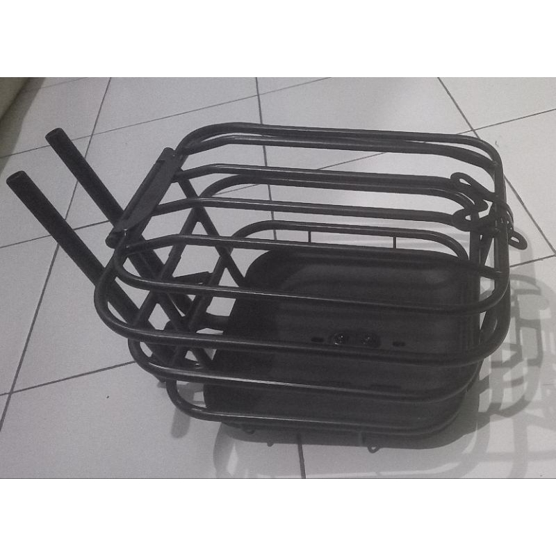Keranjang besi Depan  E-Bike/Sepeda Listrik, Ada Braket & Tutupnya