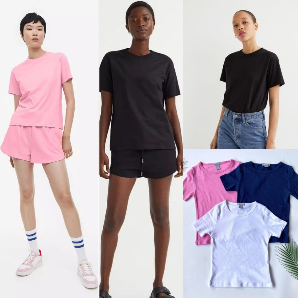 HM SlimFit Basic T-Shirt - Kaos Polos Wanita