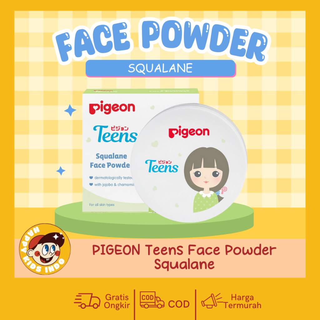 PIGEON TEENS FACE POWDER SQUALANE & SQUALANE ACNE -  BEDAK TABUR REMAJA / MAKE UP WAJAH / BEDAK WANI