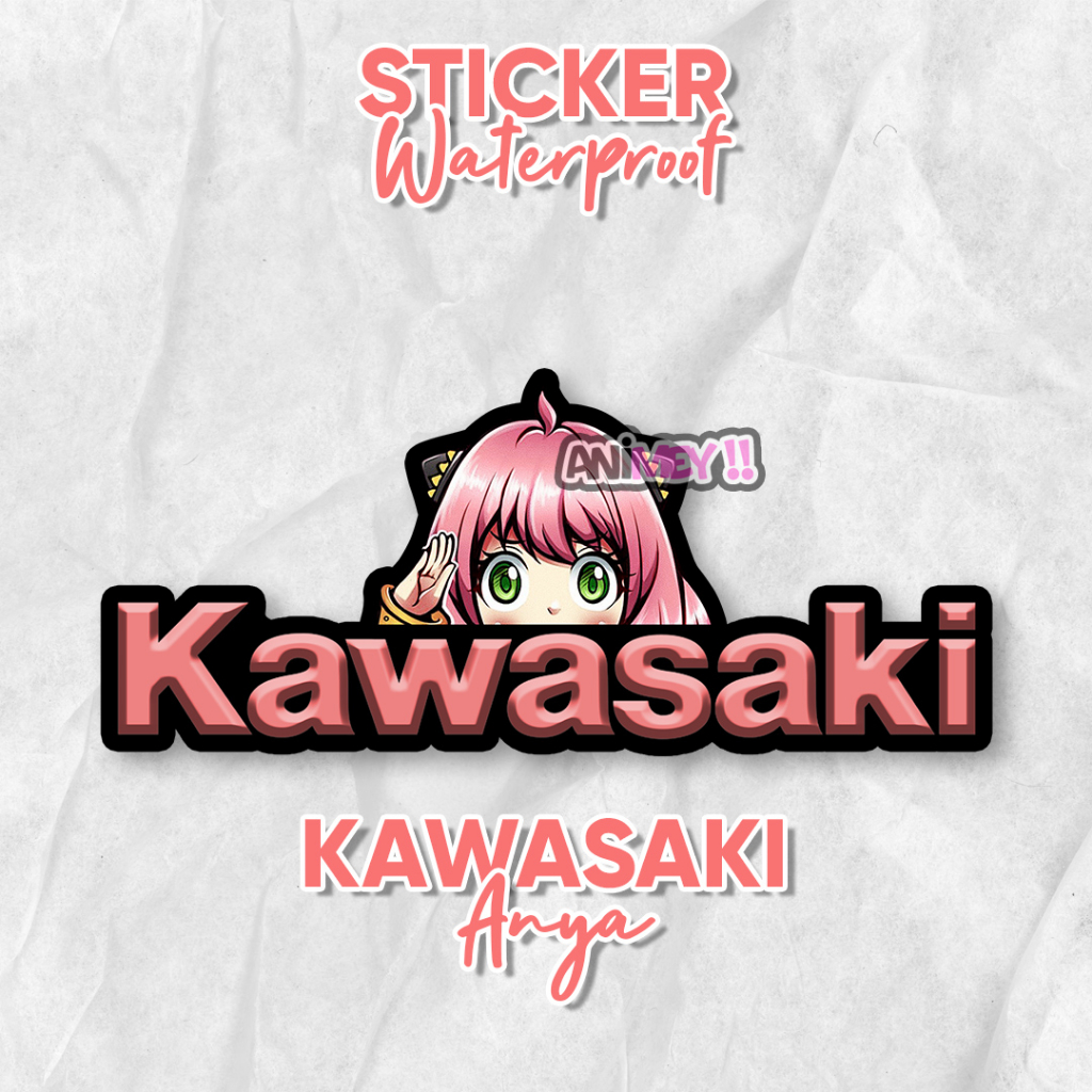 

Stiker Anya Forger Logo Kawasaki / Stiker Anime Waterproof