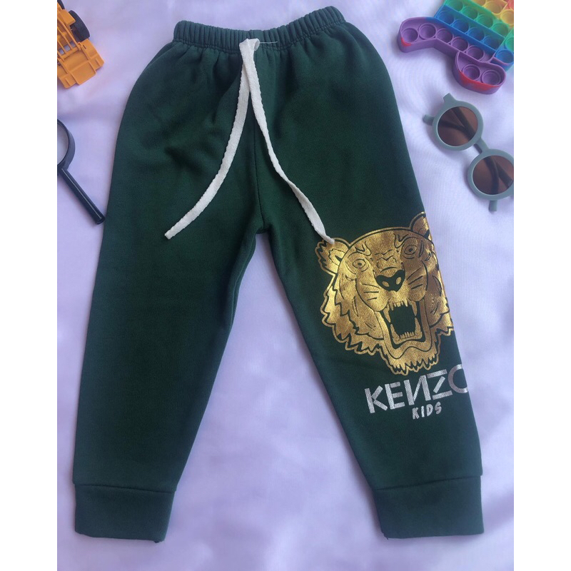 Jogger hijau kenso gambar tiger harimau celana daily harian preloved baby kids murah bagus  Harga 15
