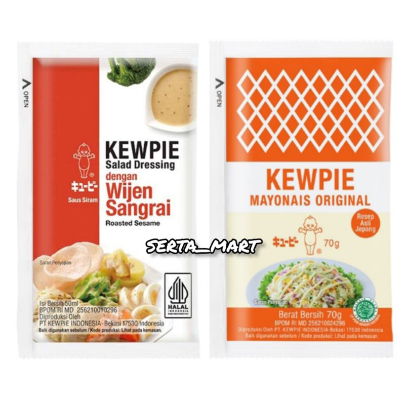 

Kewpie Mayonaise Sachet 70gr / Kewpie Wijen Sangrai 50ml - Japan Mayo Ori / Salad Dressing