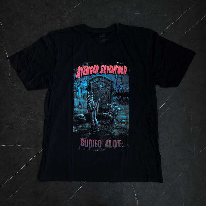 Tshirt Band Pria Wanita Avenged Sevenfold - Buried Alive Tour 2012 Original Official