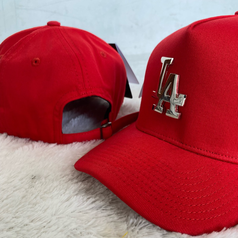 TOPI LA MERAH LOGO SILVER BESI ORIGINAL PREMIUM