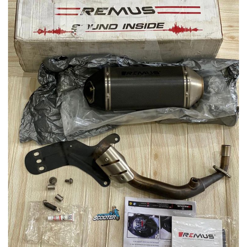 Knalpot Remus Hexacone Carbon Vespa Sprint Primavera S LX FulLSet Second