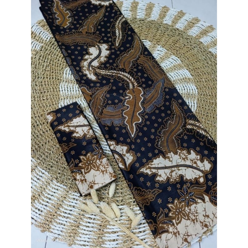 Kain Batik Printing Modern Motif Pelepah Daun Kain Meteran Bahan Baju Batik Pekalongan Seragam Bride