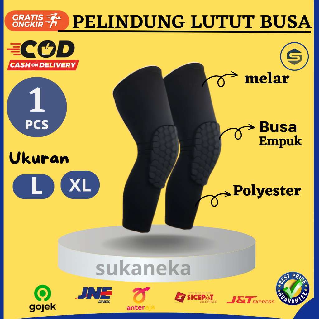 Jual Deker Pelindung Lutut Panjang Busa Tebal Knee Pad Support Braces  Kneepad Bola Basket Volly Kip