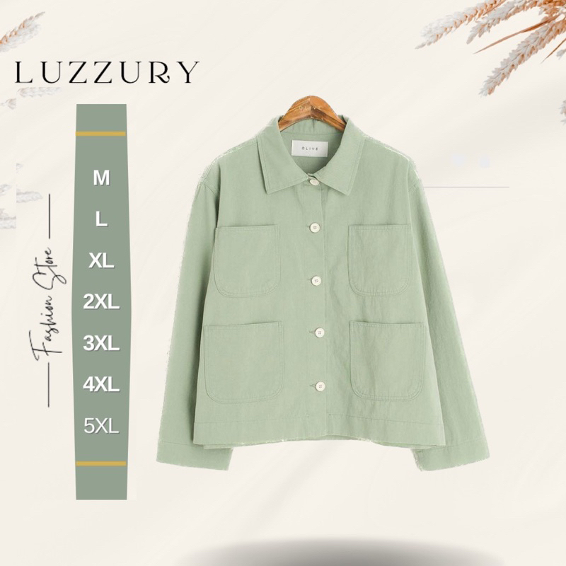 BAJU ATASAN WANITA TERBARU Kemeja Lengan Panjang Hijau Mint Tosca Korean Style Size to Jumbo
