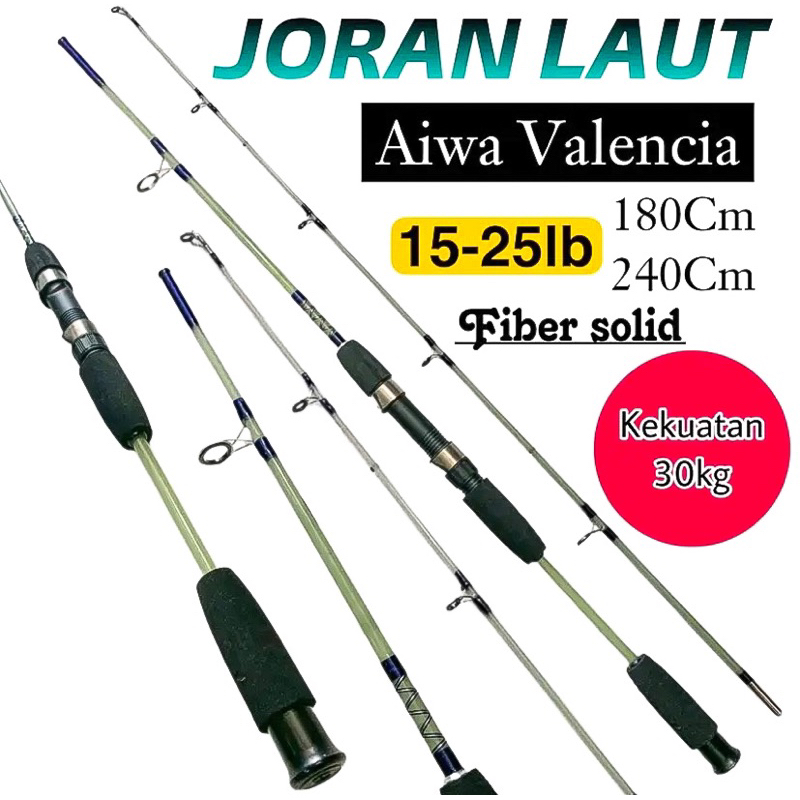 Alat Pancing Joran Spinning AIWA VALENCIA Fiber Solid Bening