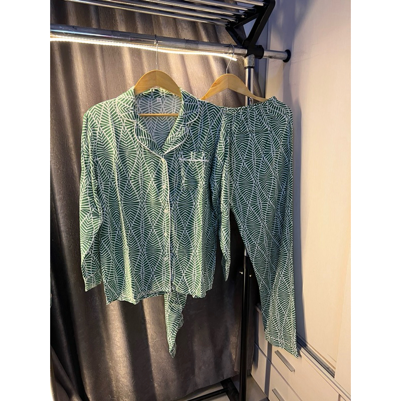 PIYAMA LENGAN PANJANG BLUPIYAMA - BAJUTIDUR PIYAMA LENGAN PANJANG CELANA PANJANG BLUPIYAMA HOMEWEAR 