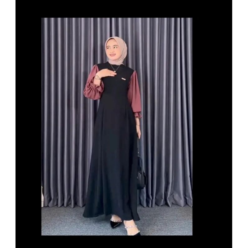 dres remaja kekinian_Gaun kondangam_Gaun muslimah_almeera dress