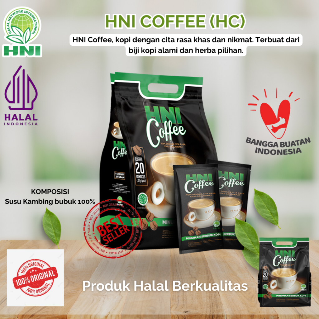 

HNI COFFEE (HC) HNI HPAI Coffee, kopi dengan cita rasa khas dan nikmat. Terbuat dari biji kopi alami dan herba pilihan.