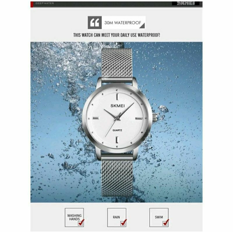 Jam Tangan Skmei 1528 Rantai Pasir Wanita Trendy Fashion Kesukaan