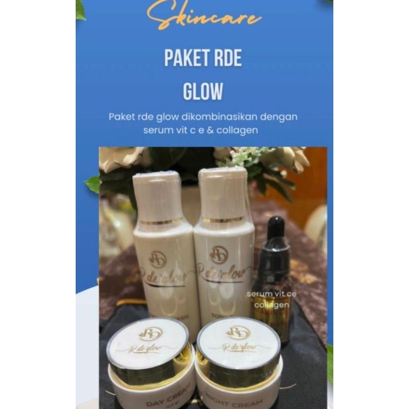 paket rde glow + serum vit c e collagen rde glow