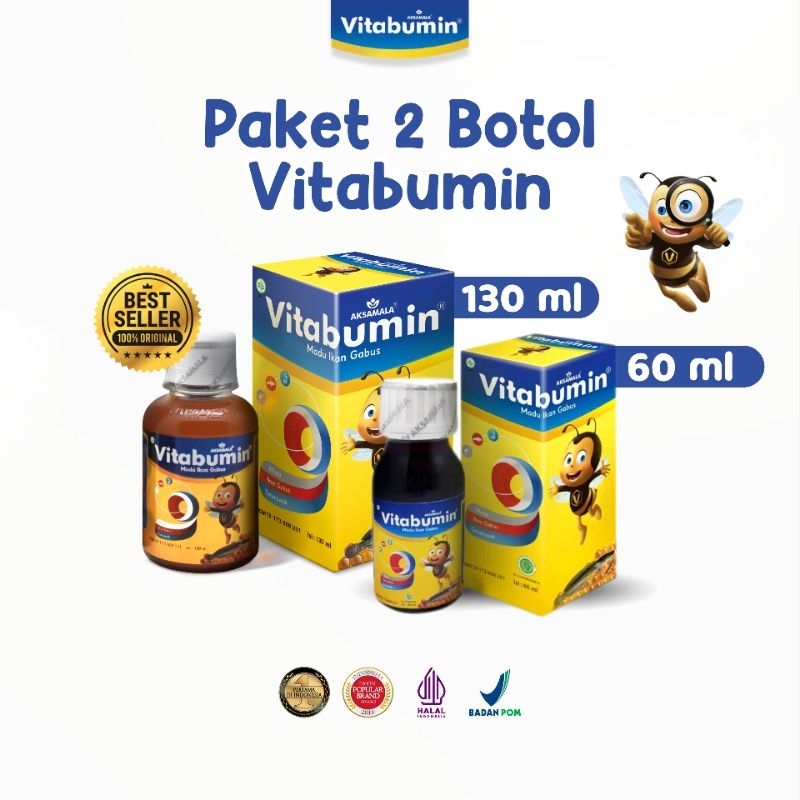 Vitabumin original Paket 130ml + 60ml - Madu nafsu makan anak