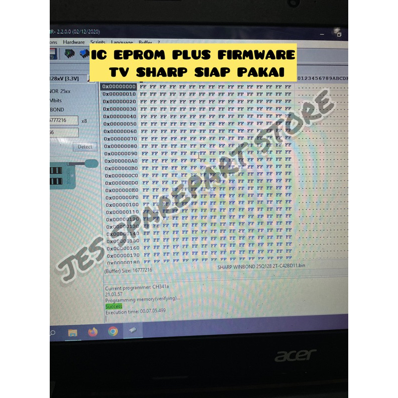 IC EPROM PLUS FIRMWARE TV SHARP SIAP PAKAI