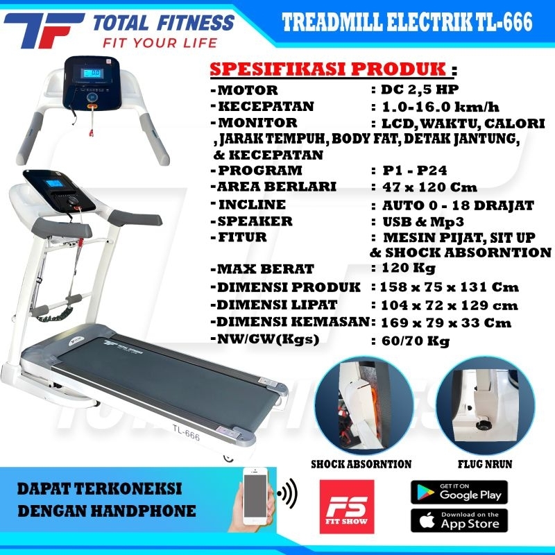 Treadmilld Elektrik 2.5Hp TL666