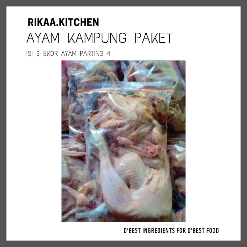 

Ayam kampung paket isi 3 ekor