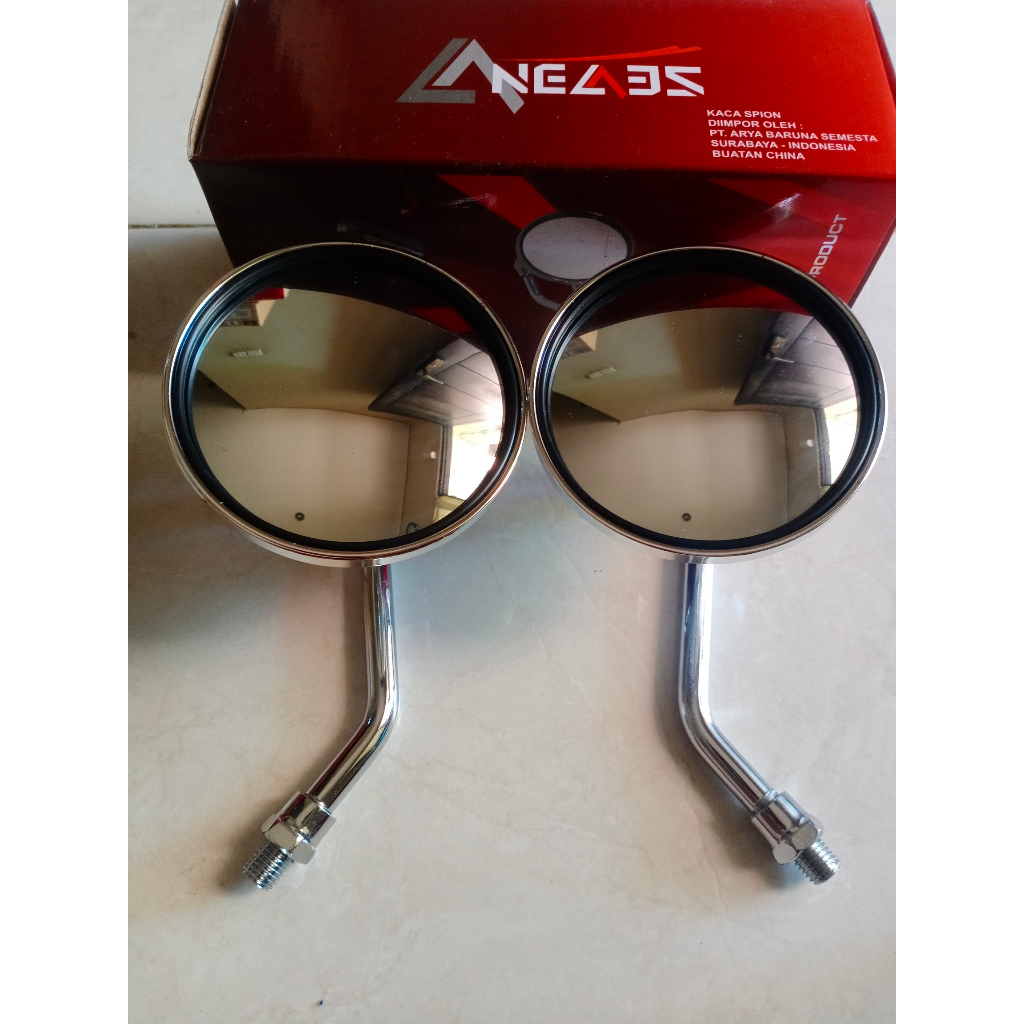Kaca Spion Motor Retro Classic Bulat Tangkai Pendek Drat 14 C70 C50 C90 C700 Supercup