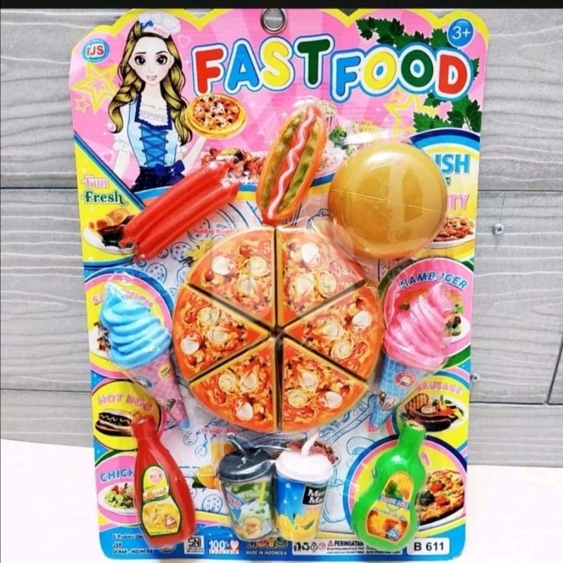 MAINAN MASAK MASAKAN PIZZA & BURGER BESAR