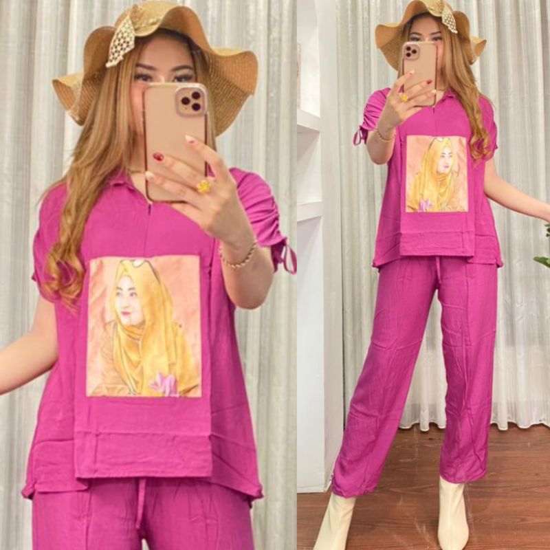 SETELAN CELANA LENGAN SERUT MOTIF BU TEJO || ONESET ETNK VIRAL