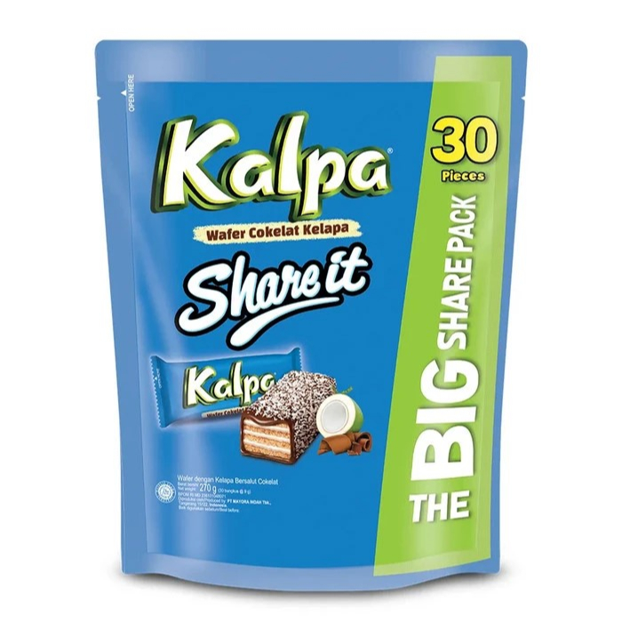 

KALPA THE BIG SHARE IT WAFER COKELAT KELAPA 270gr ISI 30PCS