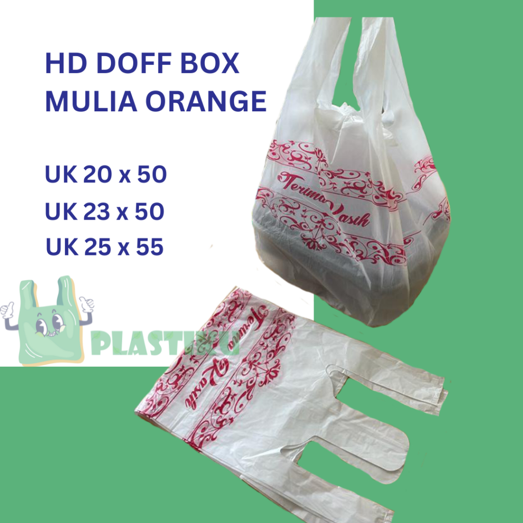 Kresek Putih Hd Doff Mulia Orange - Kresek Putih - Kantong Kresek Putih - Kresek Kotak Nasi - Kresek
