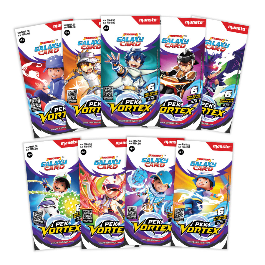 BoBoiBoy Galaxy Card Set : Pek Vortex REPACKAGE  (54 KAD)
