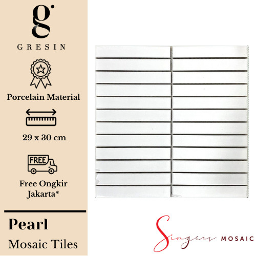 Pearl Long Stripe Singres Mosaic Tiles | Mosaic Keramik