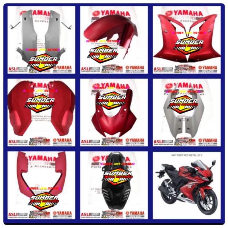 Cover Ful Set  Body Halus R15 R 15 New VVA V3 Merah doff Original YG