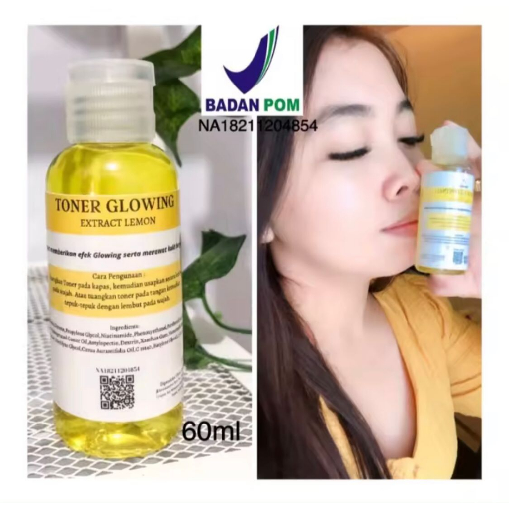 BPOM TONER GLOWING EXTRACT LEMON/ TONER WHITENING