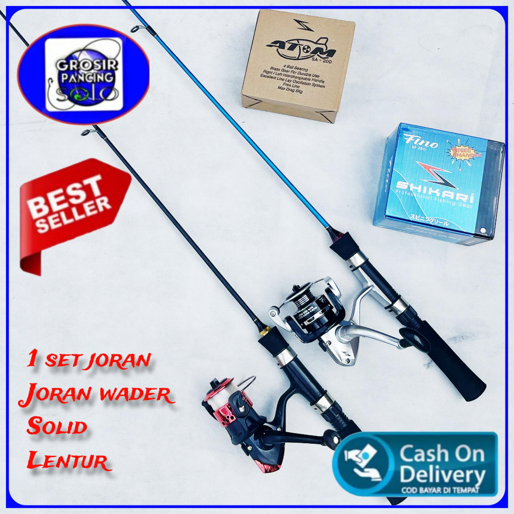 joran pancing micro wader fiber solid super lentur joran udang joran casting microfishing 135 150 cm