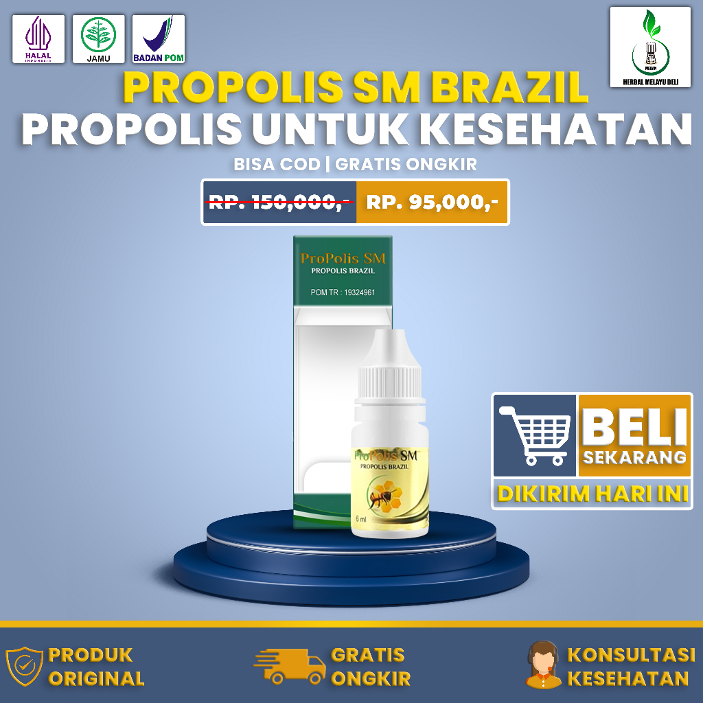 Propolis SM Brazil - 100% Propolis Brazil Murni Berkhasiat Untuk Kesehatan - Resmi BPOM RI Halal MUI