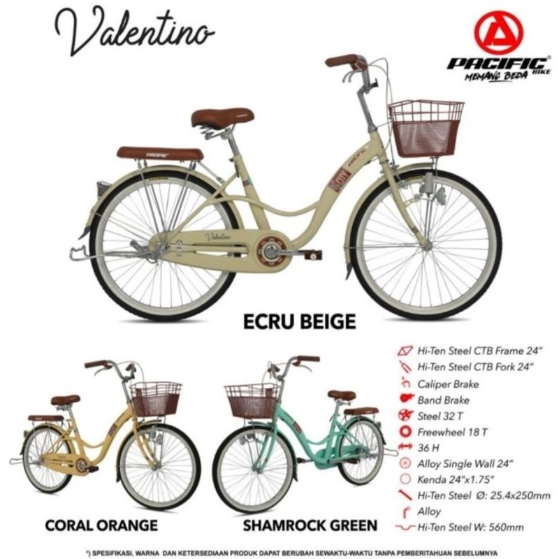 sepeda pacific valentino 24in