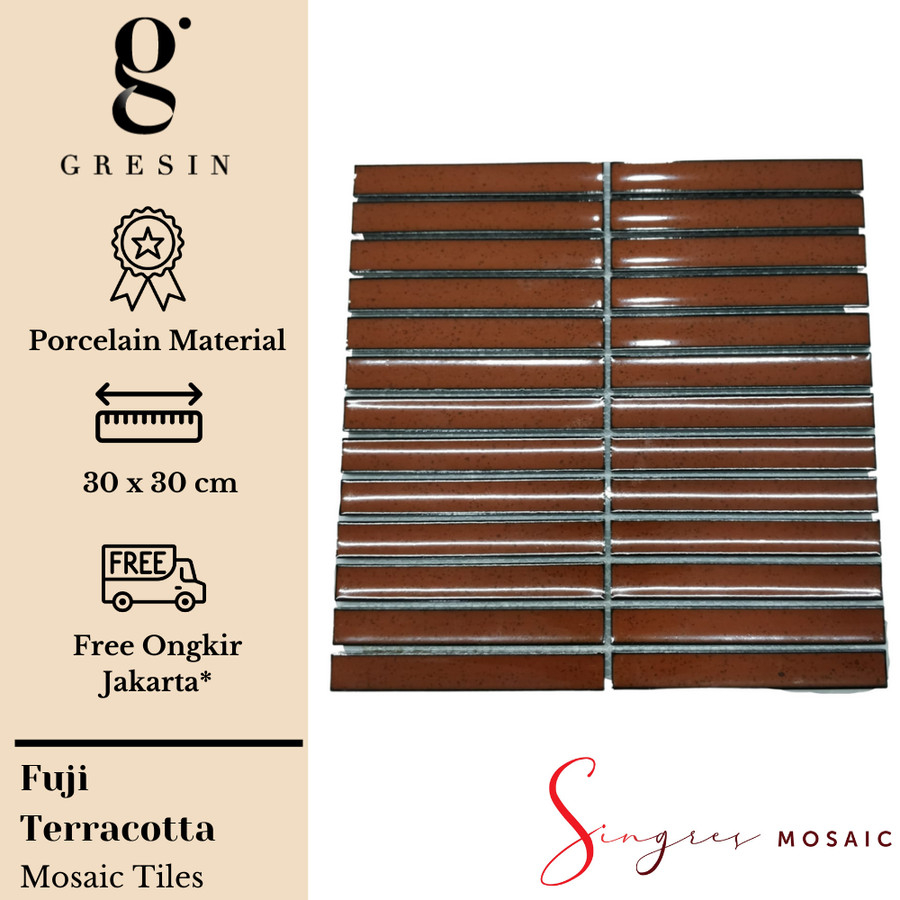 Terracotta Fuji Singres Mosaic Tiles | Mosaic Keramik