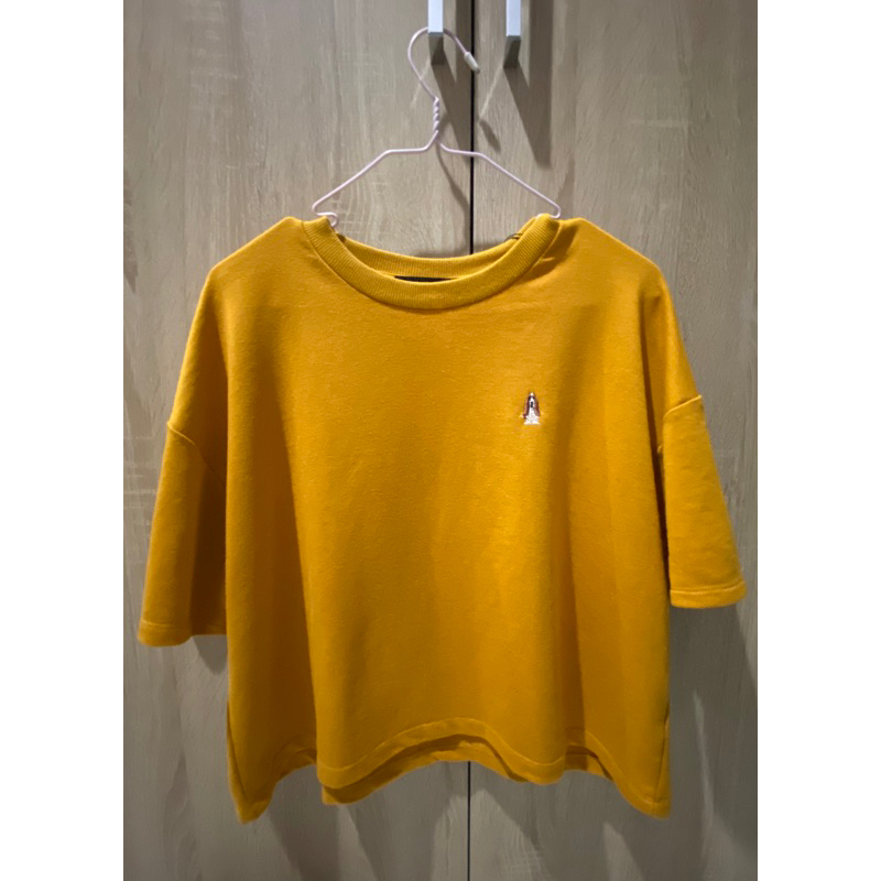 CROP T-SHIRT HUSH PUPPIES VAIA MUSTARD PRELOVED SIZE M