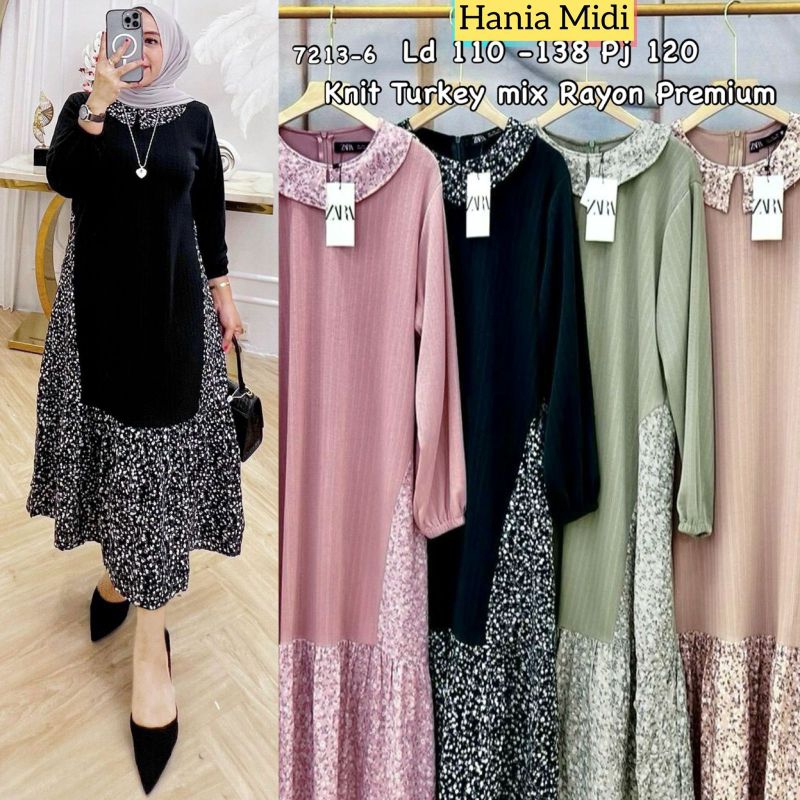 Hania Midi dress Matt Knit turkey Mix Rayon premium
