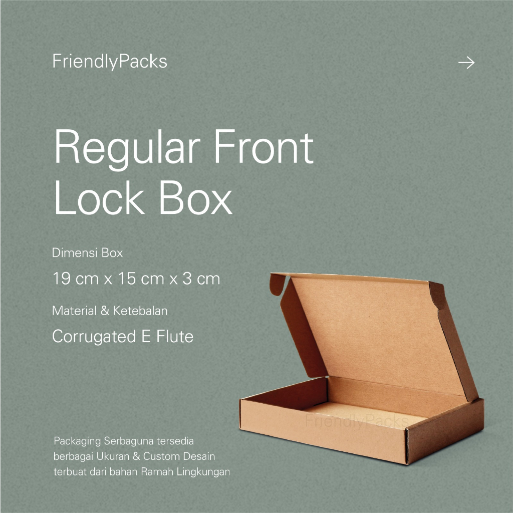 

Regular Front Lock Box 6 Packaging Corrugated / Kotak Kardus Packaging
