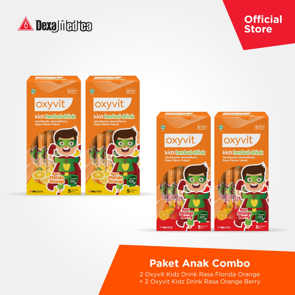 

Paket Anak Combo | 2 Oxyvit Kidz Drink Rasa Florida Orange + 2 Oxyvit Kidz Drink Rasa Orange Berry